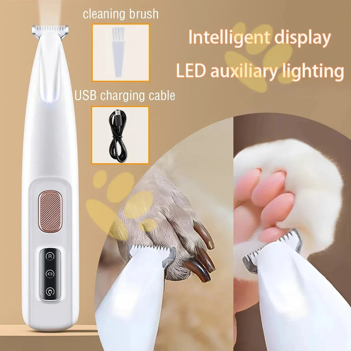 USB Paw Trimmer with LED Light